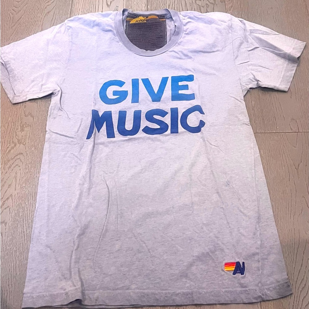 Aviator Nation Light Gray 'Give Music' Tee